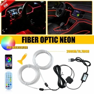 LED Car Interior Strip Light Atmosphere Neon Glow APP-Control Ambient Light Kit - Picture 1 of 15