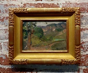Pintura al óleo de Franz Bischoff - Vista del Valle Verde de Los Ángeles -c.1905 California - Imagen 1 de 8