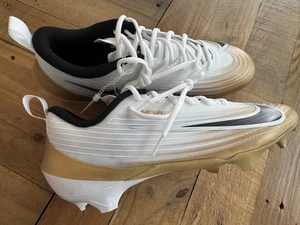 Nike Vapor Speed 3 White Metallic Gold Football Cleats FB3303-103 Men's Size 12 - Picture 1 of 9