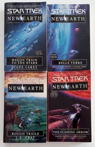 Star Trek New Earth 1,2,3,4 Paperback Book Lot. - Foto 1 di 6