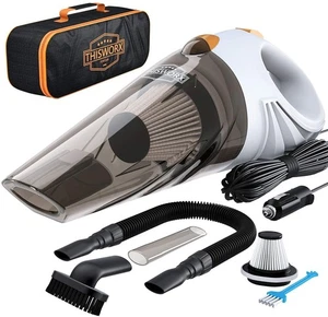THISWORX Car Vacuum Cleaner Handheld Cigarette Lighter Socket 12V 3 Nozzles 497 - Picture 1 of 9