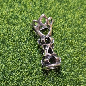 Trollbeads Retired Queen Of Hearts Pendant Silver Bead - Picture 1 of 6