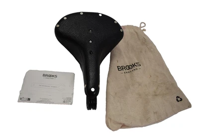 Assento de suspensão Brooks B135 couro preto Inglaterra mola vintage - Imagem 1 de 4