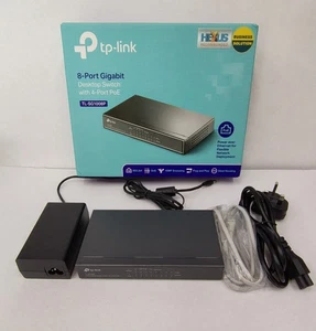 TP-Link 8-port Gigabit Desktop POE+ Switch TL-SG1008P PnP Gigabit Ports Silent - Picture 1 of 9