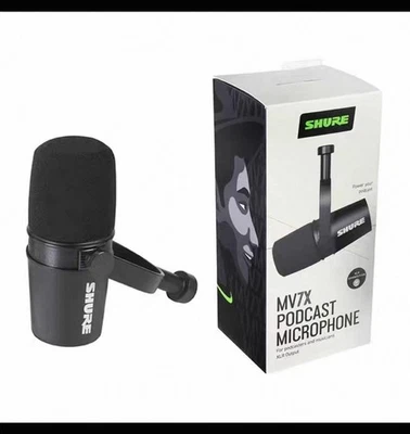 New Shure MV7X XLR Podcast Dynamic Microphone - Black NEW - Image 1 of 4