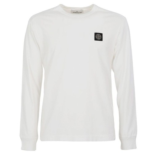 T shirt Stone Island logo bianco 52683269