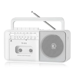 Rechargeable Cassette Tape Player Boombox with Bluetooth, Portable AM FM SW R... - Picture 1 of 9