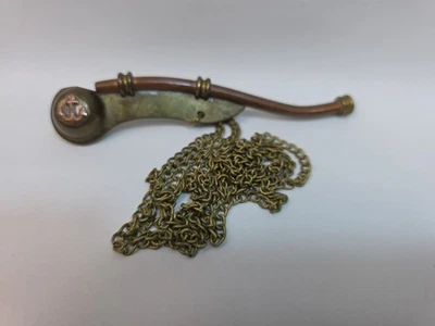 5-дюймовый латунный медный боцманский свисток с цепной трубкой Bosun Call морской морской морской - Изображение 1 из 4