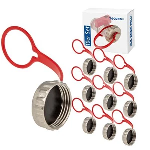 10 Stück tecuro Kappe Blindkappe 3/4 Zoll für KFE-Hahn - mit Dichtung - Messing - Bild 1 von 4