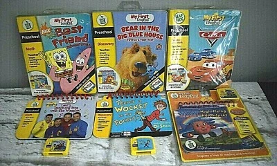 Leap Frog Leappad Preschool Books Games Spongebob Cars Dr. Suess Bear in the Big - Image 1 of 4