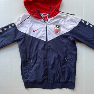 Nike Windrunner Jacket Mens S Windbreaker Full Zip Hooded Team USA Red White Bue - Picture 1 of 9