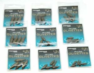 Drennan In Line Olivettes *All Sizes* Coarse Fishing Olivette Weights