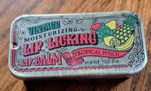 Vintage Moisturizing Lip Licking Lip Balm .14 OZ Tropical Punch Slider Tin YUM! - Picture 1 of 1