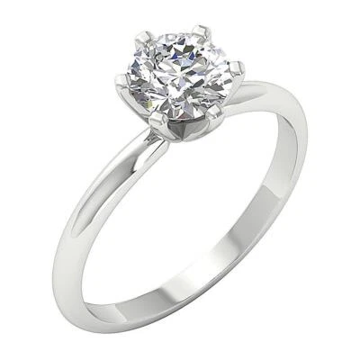 I1 K 1.09 Ct Natural Diamond 14K Solid Gold Solitaire Anniversary Ring Prong Set - Image 1 of 4