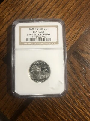 2001-S 25c Silver Statehood Quarter Kentucky NGC PF 69 Ultra Cameo - Image 1 of 4