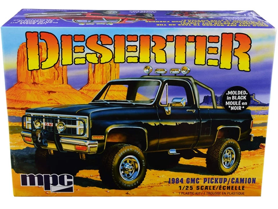 MPC Deserter 1984 GMC 4x4 Pickup Truck Molded Black 1/25 Model Car Kit 848