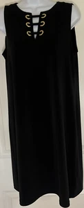 MICHAEL KORS Sleeveless Dress BLACK GOLD LACE UP SZ Medium - Picture 1 of 10