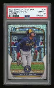 2023 Bowman Chrome Mega Box Jackson Chourio PSA 10 Gem Mint #BCP76 Refractor - Picture 1 of 2
