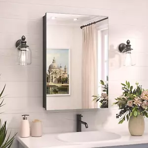 16 X 24 Mirrored Medicine Cabinet Recessed or Surface Mount, Aluminum Tempered B - Picture 1 of 8