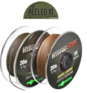 Korda Hybrid Stiff Coated Braid Hooklink 20lb 15m Spool Brown or Green - Picture 1 of 1