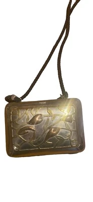 Latón Cobre Art Nouveau Caja Decorativa Baratija Bolso sin asas Terciopelo Forrado Floral Foto 1 de 4