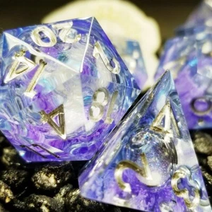 Sage's Mystic Souls Liquid Core Sharp Edge Resin Dice Set - Picture 1 of 12