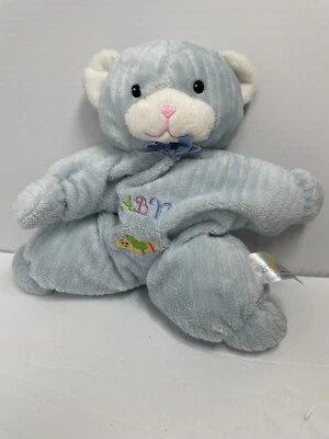 Kids Preferred Blue Teddy Bear Plush Flat 9" Embroidered Baby Bee Cuddle - Image 1 of 4