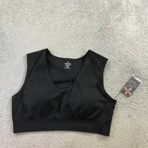 Tommie Copper Bra Womens 2XL Back Support Seamless Bra Pullover Black Training - Picture 1 of 11