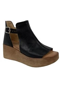 Sandalias de cuña de cuero Miz Mooz Gloria negras - Imagen 1 de 3
