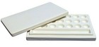 WHITE Ceramic Artist Paint Palette with cover 21 wells + gully mixing palette