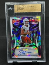 2023 Leaf Metal Draft Proof 1/1 Auto Purple Wave Jake Haener Saints 