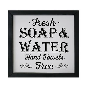 Toilet Bathroom Wall Signs 11.5x11.5 Framed Shadow Box Decor - Water Free - Picture 1 of 16