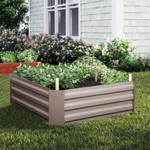 Garden Raised Bed Galvanised Steel Outdoor Planter Pot Vegetable Flower Herb Box - Picture 1 of 16