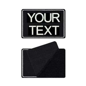 Patch Personalisiert 2 Zeilen Klettverschluss Namensschilder Klett 75x50mm - Picture 1 of 8