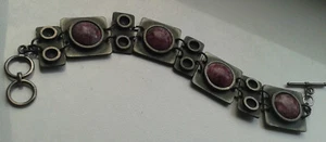 Modernisten Armband von Bent Larsen mit Edelsteinen Dänemark signiert - Bild 1 von 5