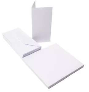 DL 4 x 8 Cards With Envelopes - White and Ivory Available - Straight Edge Cards - Picture 1 of 3