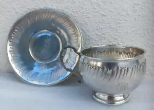 Tasse et sous tasse argent massif poinçon minerve 251 g silver breakfast cup - Imagen 1 de 17