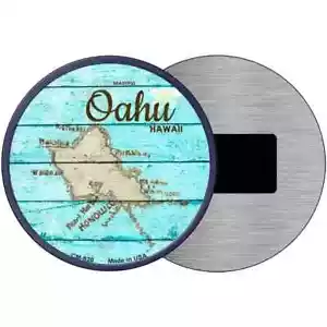 Oahu Hawaii Karte 3,5" Magnet Plakette Kühlschrank Küche Haus Wand Tür - Bild 1 von 2