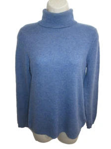 Charter Club Luxury 100% Cashmere Blue Turtleneck Sweater Size S - Picture 1 of 3