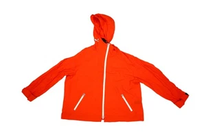 Rag & Bone Penn Windbreaker Jacket Mens Large Orange Hooded Nylon Rain - Picture 1 of 12