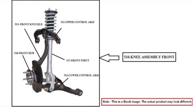 Left Front SUSPENSION KNEE ASSEMBLY 2015-2018 FORD EDGE - Image 1 of 4