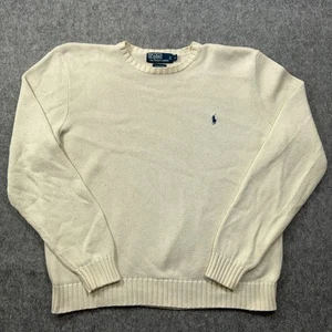 Polo Ralph Lauren Knit Sweater Mens Large Pony Classic Cotton Fisherman L - Picture 1 of 7