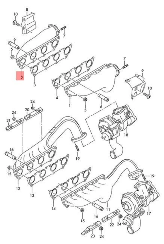 Genuine AUDI A4 Avant S4 quattro Cabrio Exhaust Manifolds Right 079253034A - Image 1 of 1
