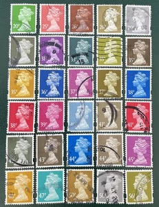GB QE II 30 Machin Definitive Stamps Elliptical Selection 20p -56p - Picture 1 of 1