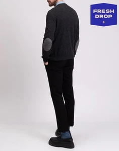 RRP€520 MALO OPTIMUM Cashmere & Wool Jumper Size 3XL Thin Elbow Patches - Picture 1 of 11