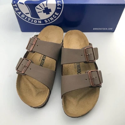 Birkenstock Arizona Birkibuc Synthetic Mocha Unisex Clogs Sandals Size 37-45 New - Image 1 of 4