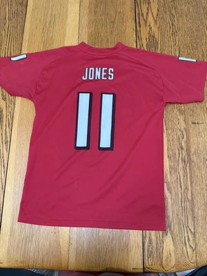 Camiseta deportiva de los Atlanta Falcons juvenil grande roja NFL fútbol Jones 11 ropa del equipo Foto 1 de 4