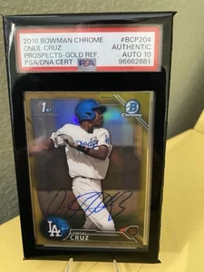 2016 Bowman Chrome O’Neil Cruz Prospect Gold Refractor PSA/DNA CERT Auto 35/50 - Picture 1 of 2
