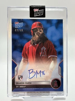 2022 Topps NOW Brandon Marsh RC Auto Blue /49 - Image 1 of 4