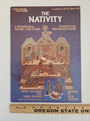 Leisure Arts THE NATIVITY Perforated Paper Cross Stitch Pattern Leaflet 270 1983 - Image 1 of 4